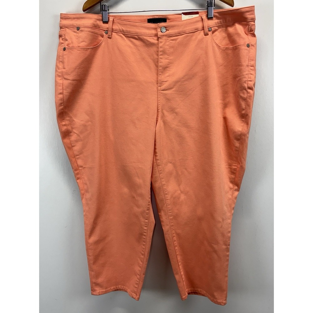 Talbots Flawless Five Pocket Crop Pants Women's 24W Plus Peach Denim